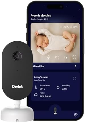 Owlet Dream Sight – Smart HD Video Baby Monitor with 2K Camera, Cry, Motion & Sound Alerts, Temp + Humidity Monitoring, Secure WiFi, 2-Way Talk, Compatible with Dream Sock