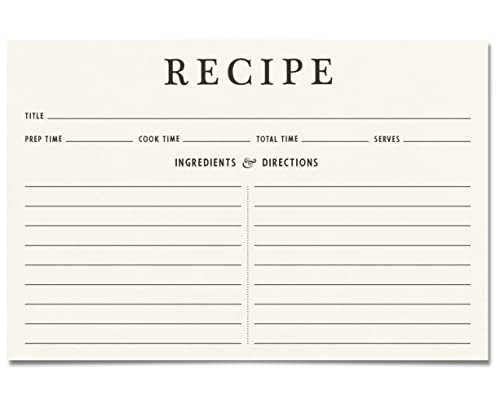 Neatz Classic Recipe Cards 4x6 Inches, 50 count, Double Sided. Thick Card Stock. Perfect for Recipe Box & Recipe Binder