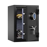 RPNB Deluxe Fireproof Safe Box, Digital Fire Proof Safe with 3 Spoke Handle, Touch Screen and Removable Shelf, Fireproof Home Safes for Jewelry Cash Documents and More, 1.29 Cubic Feet