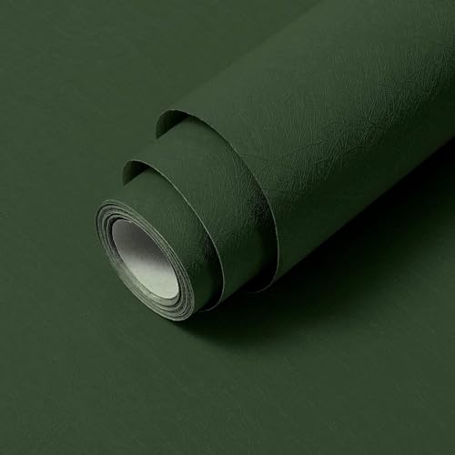 Dark Green Peel and Stick Wallpaper Removable Silk Texture Contact Paper