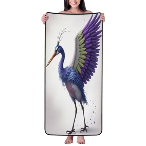 Toallas de baño clásicas con estampado morado n.º 136, toallas de ducha para baño, altamente absorbentes, suaves, grandes, 68 x 139 cm