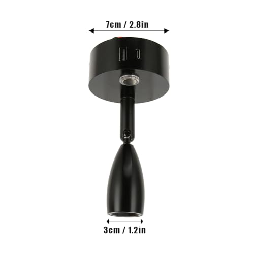 Lwuey 12V Led Reading Light, Campervan Caravan Lamp with USB Port Dimmable Spotlight Wall Mounted Bedside Motorhome Essentials Lighting Interior Touch Switch Swivel Neck 2pcs Black - Cosy Home Interiors Lwuey 12V Led Reading Light, Campervan Caravan Lamp with USB Port Dimmable Spotlight Wall Mounted Bedside Motorhome Essentials Lighting Interior Touch Switch Swivel Neck 2pcs Black - Image 3
