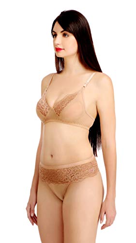 Image of Fashion Comfortz 100% Silk Cotton Lingerie Sets Brown