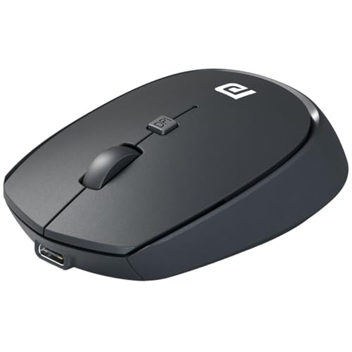 Image of Portronics Toad 23 Pro Wireless Rechargeable Bluetooth Optical Mouse with 2.4GHz, USB Nano Dongle, Optical Orientation, Click Wheel, Adjustable DPI Upto 3200, Type C Rechargeable(Black)