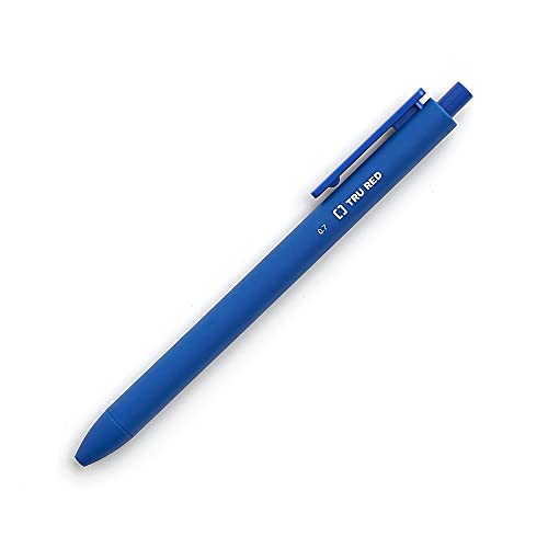 Image of TRU RED Retractable Gel Pens, Medium Point 0.7mm, Blue Ink, 5 Pack - Quick‑Dry Pens for Smooth, Smear‑Free Writing