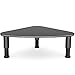 Tempered Glass Computer Monitor Riser | Triangle Save Space Desktop Corner Stand for Computer Monitor & Laptop Black HD01B-003