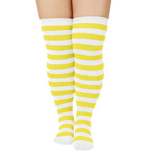 Image of American Trends Womens Rainbow Socks Striped Knee High Socks Thigh High Stockings Casual Tube Socks Costume Leg Warmers
