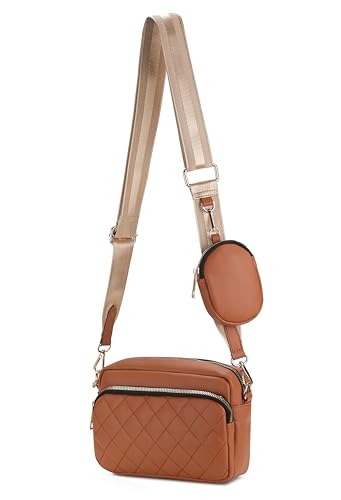 Image of K London Women's Cross Body Sling Bag with Pouch faux Leather Sling Bag for Women - Girls Travel Crossbody Bags with Adjustable Strap - Ladies Shoulder Purse Stylish Handbag