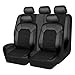 Produktbild MaKeMoney 9 Stück Auto Sitzbezüge FüR V-W Passat B6 Passat B8 Golf 4 Golf 5 Passat B5 Golf 7 2000-2023 2024, Leder Sitzschoner Schonbezug Wasserdichter Sitzbezug-Sets Zubehör, C/Black
