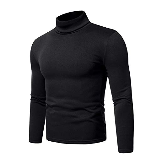 Men's Turtleneck Pullover Tops Stretch Slim Fit Long Sleeve Sweaters Cozy Soft Solid Fall and Winter Sweater2