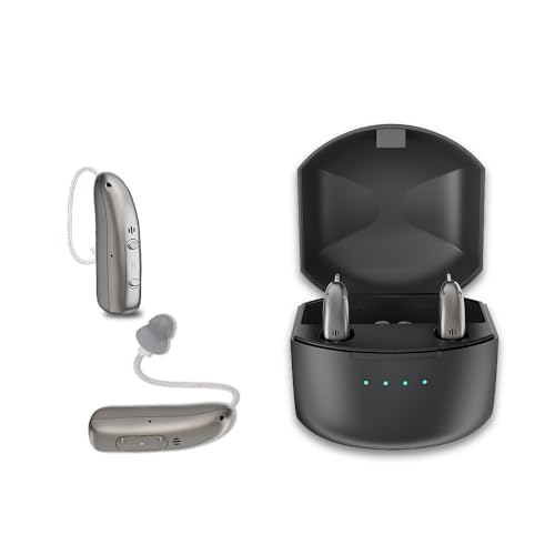 Rechargeable Hearing Aids for Seniors Adults, Advanced Multi Channel Digital BTE (Behind-The-Ear) Hearing Device with App Control RIC Hearing Aids Noise Cancelling