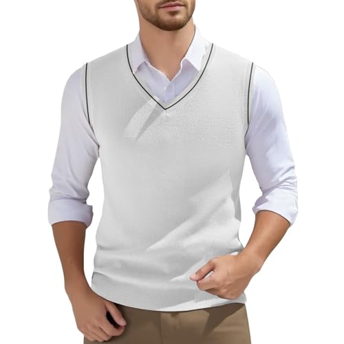 Suéter de punto para hombre: jersey de cuello en V para looks deportivos casuales