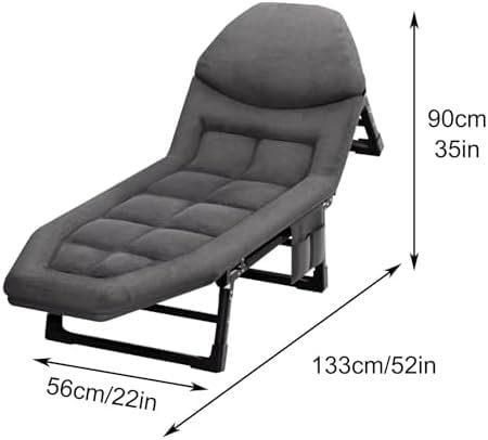Chaise longue pliante multifonctionnelle avec dossier réglable portable