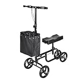 Knee Scooters for Foot Injuries, Recovery Knee Walker, Collapsible and Adjustable Knee Walker, Broken Leg Caddy, Better Alternative to Crutches (Color : Black) -  ZDMZR