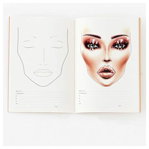 WellieSTR A4 (European Face Chart) Makeup Artist Exercise Book foor Students and Hobbyists,Makeup Notebook Professional Makeup Artist Practice Template Makeup Drawing Book