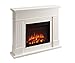 CrownFlame Leandros Elektrokamin - Elektrischer Standkamin mit Heizung 1000/2000 W, realistischer 3D-Flammeneffekt, LED-Beleuchtung, Fernbedienung programmierbar, Timer, Thermostat - Weiß