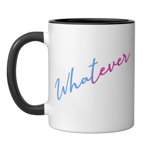 Taza de cerámica negra y blanca 11 onzas miniatura 1