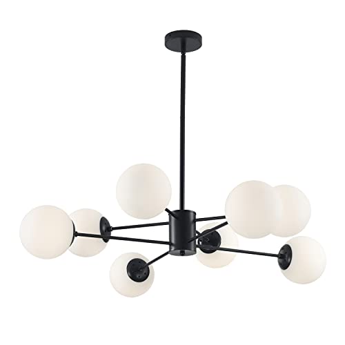 Lustre grand format bleu pour salon sombre à plafond bas