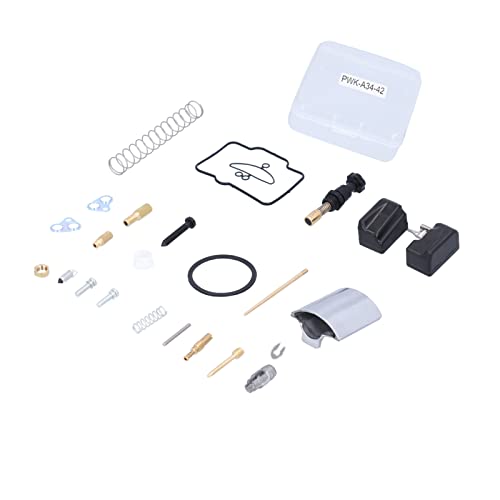 Kit de Reparación de Carburador de 25 Piezas Juego de Reparación de Carbohidratos Carburador Jet Needles Autocycle Accesorios 32-42 Mm con Caja de Almacenamiento para Motocicleta Scooter UTV ATV