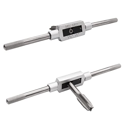 Image of 8pcs Metric Thread Machine Taps Set Metric Tap Set Tap Wrench Set Screw Thread Plug Taps M3 M4 M5 M6 M8 M10 M12 with 1 /16-1 /2'' Adjustable Tap Wrench O-033
