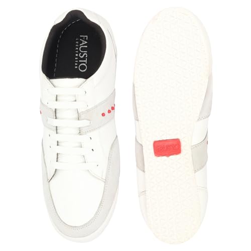 Image of FAUSTO Men's Classic Super Light Upper Soft Suede Leather Strap Lace Up Sneakers Shoes