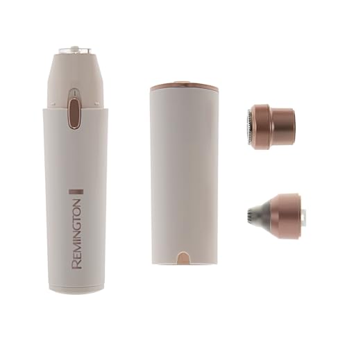 Remington Gesichtshaarentferner [2-in-1: Elektrischer Gesichtshaar Rasierer & Augenbrauentrimmer] BareMe (Haarentfernung Oberlippe,Kinn & Wangen,Wasserfest,LED-Licht,USB-C,Bürste,Schutzkappe) WFS200