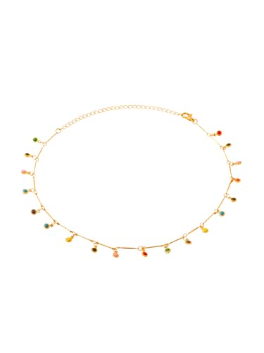 Image of Yellow Chimes Necklace for Women and Girls Fashion Choker Necklace for Women Carnelian Stone Pearl Choker Necklace for Girls | Birthday Gift for Girls and women