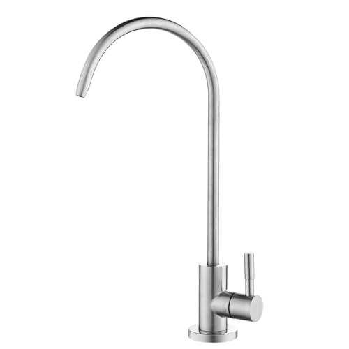 Robinet col de cygne cuisine brossé 1/4 pouce haut débit sans plomb pour filtre eau potable