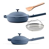 Our Place Always Pan Duo - Standard & Mini Always Pan 2.0 Bundle | Multi-Functional Cookware Set Replaces 20 Pieces | Blue Salt