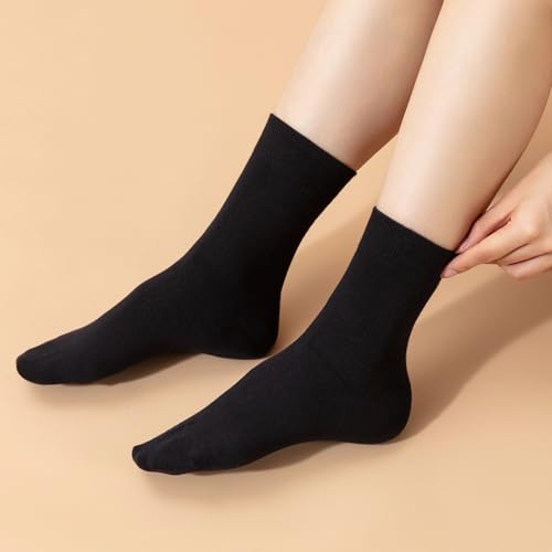 Ndoobiy 6 Pairs Womens Crew Socks Soft Cotton Boot Socks Size 6-9 9-11 Above Ankle Socks3