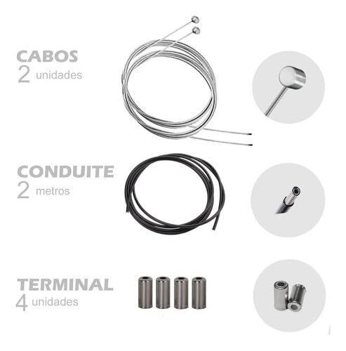 Kit Freio Disco Mecanico 160mm Bike Com Manetes Aluminio