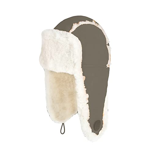 The Fancy Dress® Sombrero de invierno acolchado para adultos, unisex, de piel sintética, resistente al viento, para hombres y mujeres, crema, Talla única