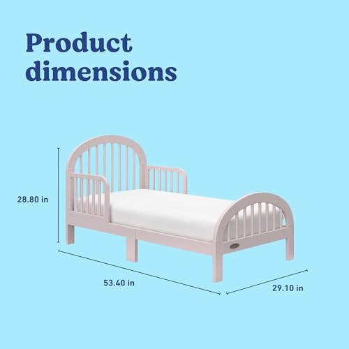Image of Graco Olivia Toddler Bed, Blush | GREENGUARD Gold Certified, Includes Toddler Safety Guardrails, Fits Standard Crib & Toddler Mattress, Stylish Arched Design