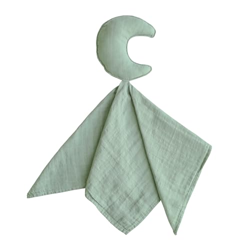Image of mushie Moon Security Blanket | Baby Lovey | 100% Organic Muslin Cotton (Roman Green)