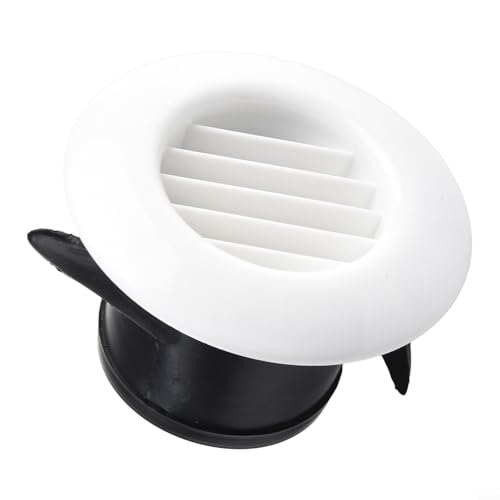 Honseadek Rejilla de ventilación circular de ABS con panel blanco desmontable para ventilación interior en cocina, baño y oficina, montaje en pared o techo (75 mm)