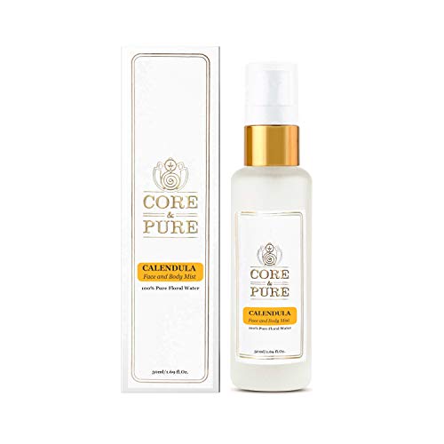 Image of CORE & PURE Calendula Water Face and Body Mist- Helps in Sensitive Skin |100% Natural Hydrosol, Floral Water|- 50ml