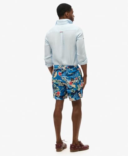 Superdry Para Hombre. M3010232A BañAdor Con Estampado Hawaiano Reciclado Azul (L), Beachwear, PoliéSter Reciclado, Sostenible - 6