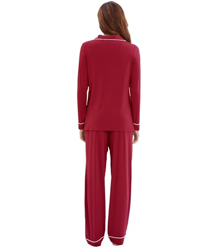 Image of WiWi Viscose from Bamboo Women's Pajamas Set Super Soft Button Down Top and Pants Sleepwear Cooling Pjs S-3X