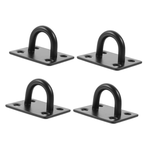 Toyvian 4 piezas Gancho Acero Inoxidable Negro para Techo de Colgador de Suspensión Resistente con Diseño U Fácil Instalación para Patio y Soporte Seguro para Colgar Objetos