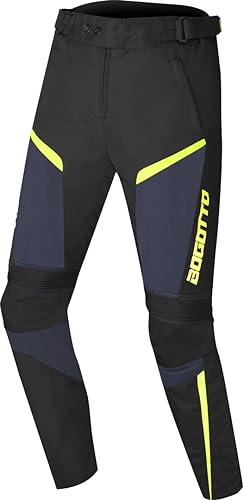 Bogotto Blaze-Air Motorrad Textilhose, schwarz/blau/fluo-gelb, L