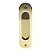 Gedotec 3665C - Maniglia per porta scorrevole, ovale, per porta scorrevole, 121 x 33 mm, in ottone anticato, effetto oro lucido, 1 pezzo