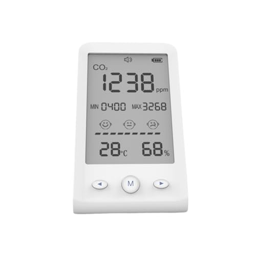 Detector de Gas, Medidor de CO2, Detector de Temperatura y Humedad, Monitor de Calidad del Aire 3 en 1, analizador de Gases con Pantalla LCD