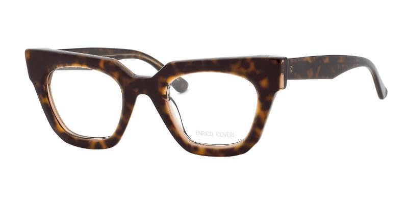 Enrico Coveri Okulary ECV154 dla kobiet, okulary korekcyjne, pasują do wszystkich rodzajów soczewek, Hawana