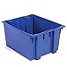 Stack And Nest Shipping Container No Lid, 23-1/2x19-1/2x10, Blue, Lot of 3