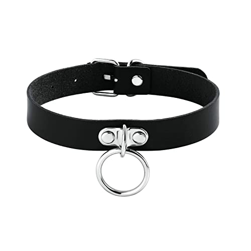 Gualiy Choker Necklace Black, Choker Chain with Silver Circle Gothic Punk Rock Leather Collar Necklace for Women Women Adjustable, No Gemstone Gualiy Choker Necklace Black, Choker Chain with Silver Circle Gothic Punk Rock Leather Collar Necklace for Women Women Adjustable, No Gemstone