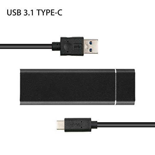 Caja externa para disco M.2 NGFF a USB 3.1 Tipo C aluminio miniatura 2
