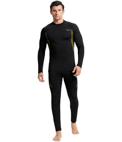 Image of romision Thermal Underwear for Men Stretch Fit, Fleece Base Layer Top & Bottom Set, Insulated Long Johns for Cold Weather Hunting