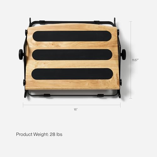 Humanscale FR300 Foot Rocker, Ergonomic Rocking Footrest for Under Desk, Smooth Gliding Experience with Ball Bearing Rollers, Adjustable Height, Durable Steel Frame, Natural Wood