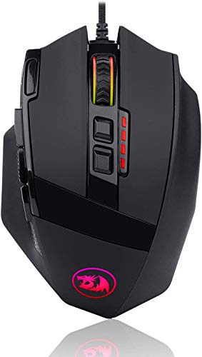Redragon M801 Gaming Mouse Wired LED RGB Backlit MMO Gaming Mice 9 Button Programmable Mouse with Macro Recording Side Buttons Rapid Fire Button Weight Tuning Set 12400 DPI for Windows (Black) - Image 4