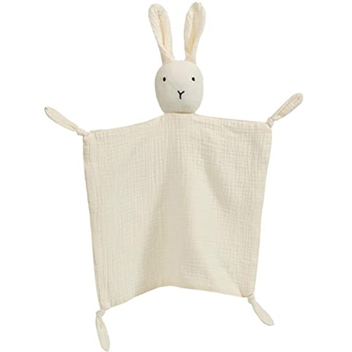 Image of PEIPEIWU Organic Cotton Muslin Lovey Blanket, Organic Cotton Muslin Bunny Security Blanket Soft & Breathable Lovie Baby Gifts for Boys and Girls